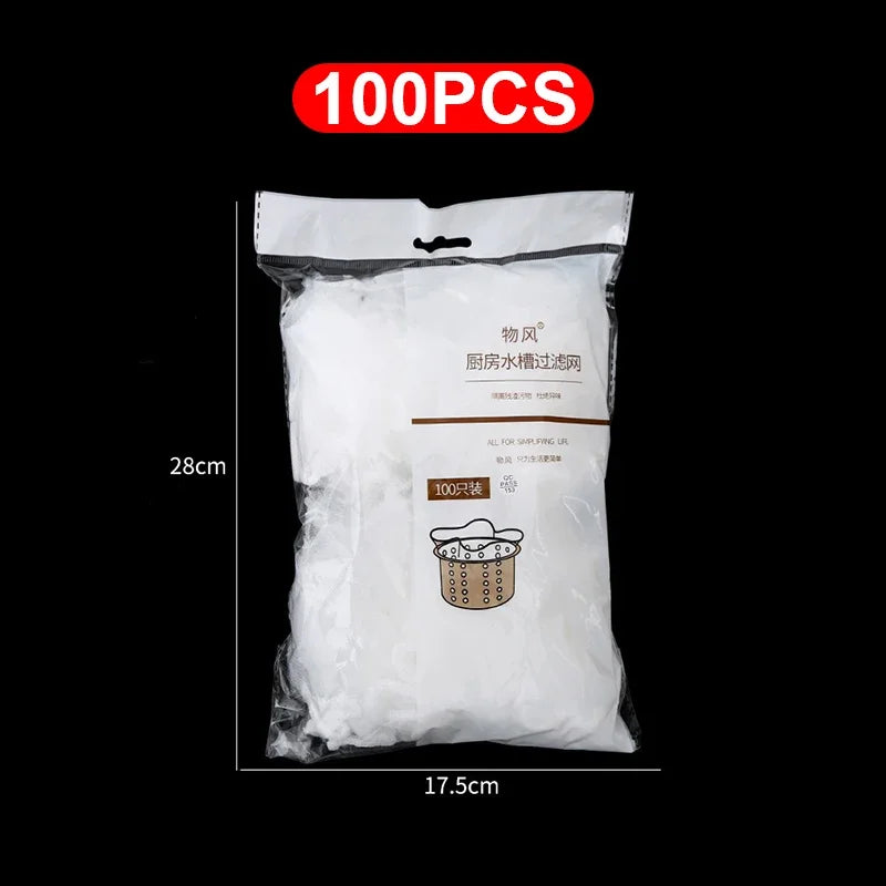 Anti-Clogging Sink Strainer Mesh Bags - 200/100PCS Disposable Drain Filters