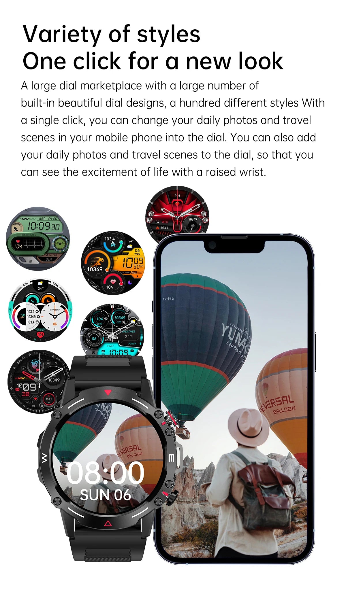 Smart Watch 1.43” Full Touch Waterproof Fitness Watch