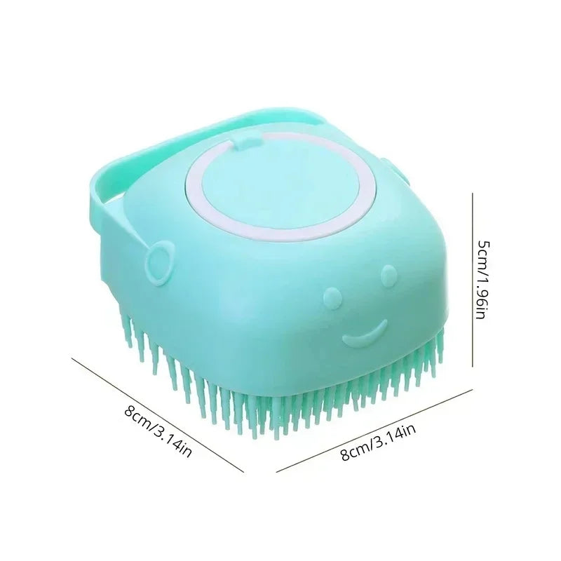 Soft Silicone Pet Bath Brush – Wash & Massage in One!