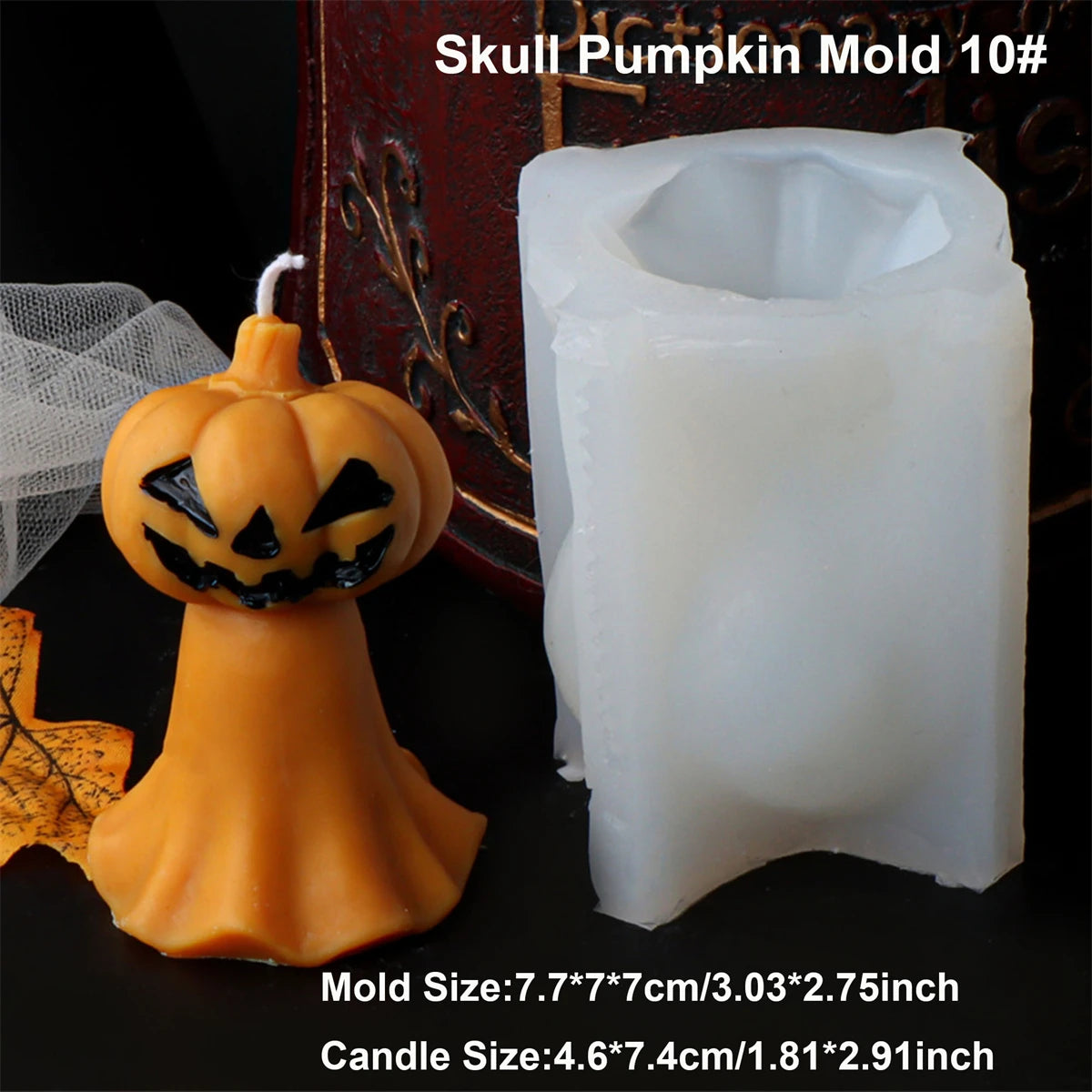 3D Skull & Pumpkin Candle Silicone Mold