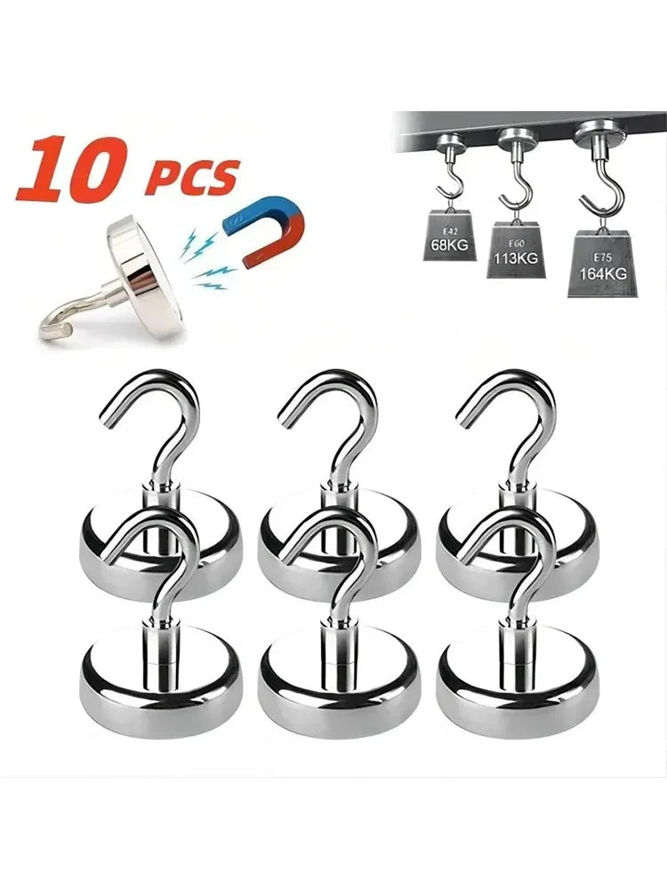 10PCS Strong Magnetic Hooks for Storage