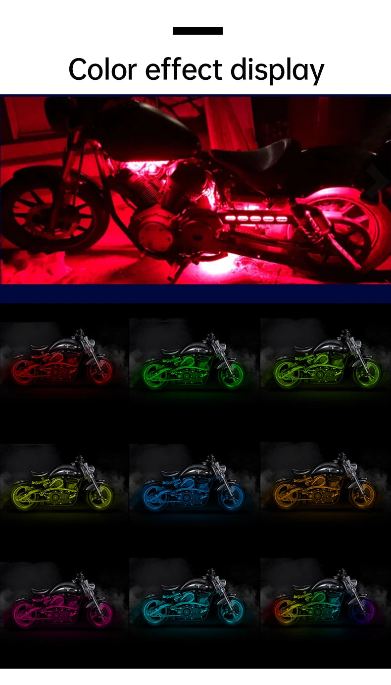 LED Motorcycle Car Ambient Light Strip Kit