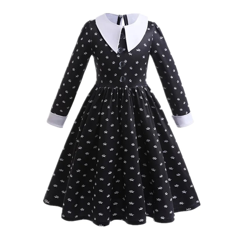 Children Wednesday Addams Gothic Costume