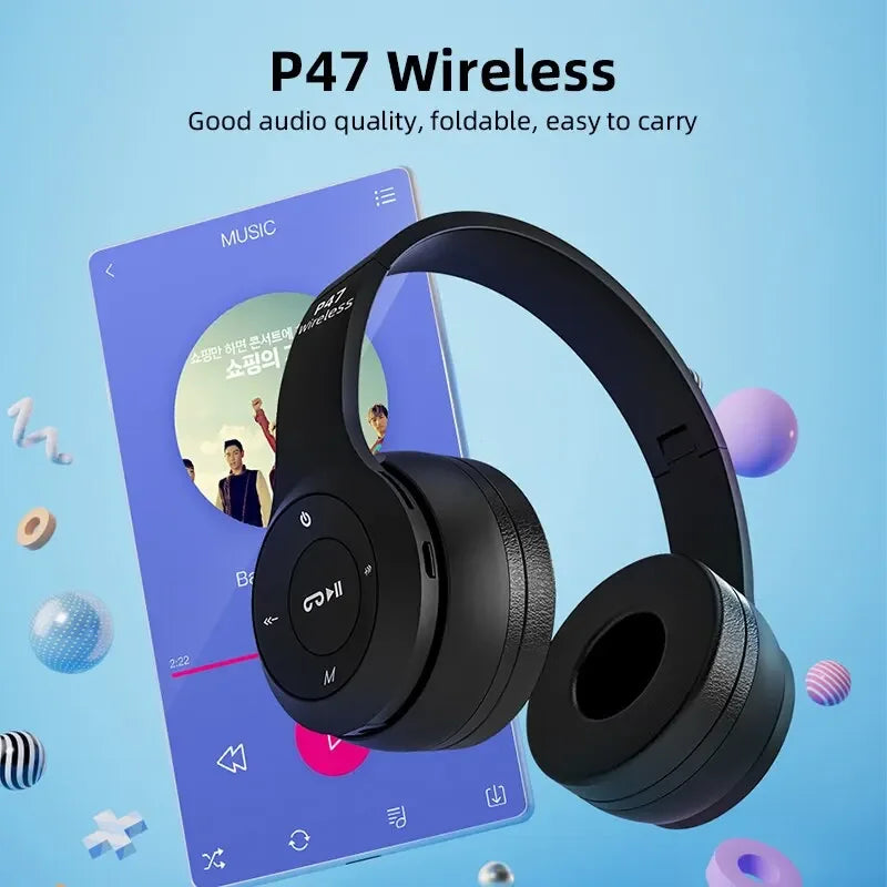 Stereo P47 Headset 5.0 Bluetooth Headset Folding Wireless