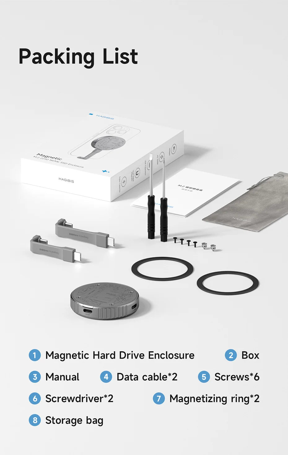 Upgrade storage with Hagibis Magnetic M.2 SSD enclosure!