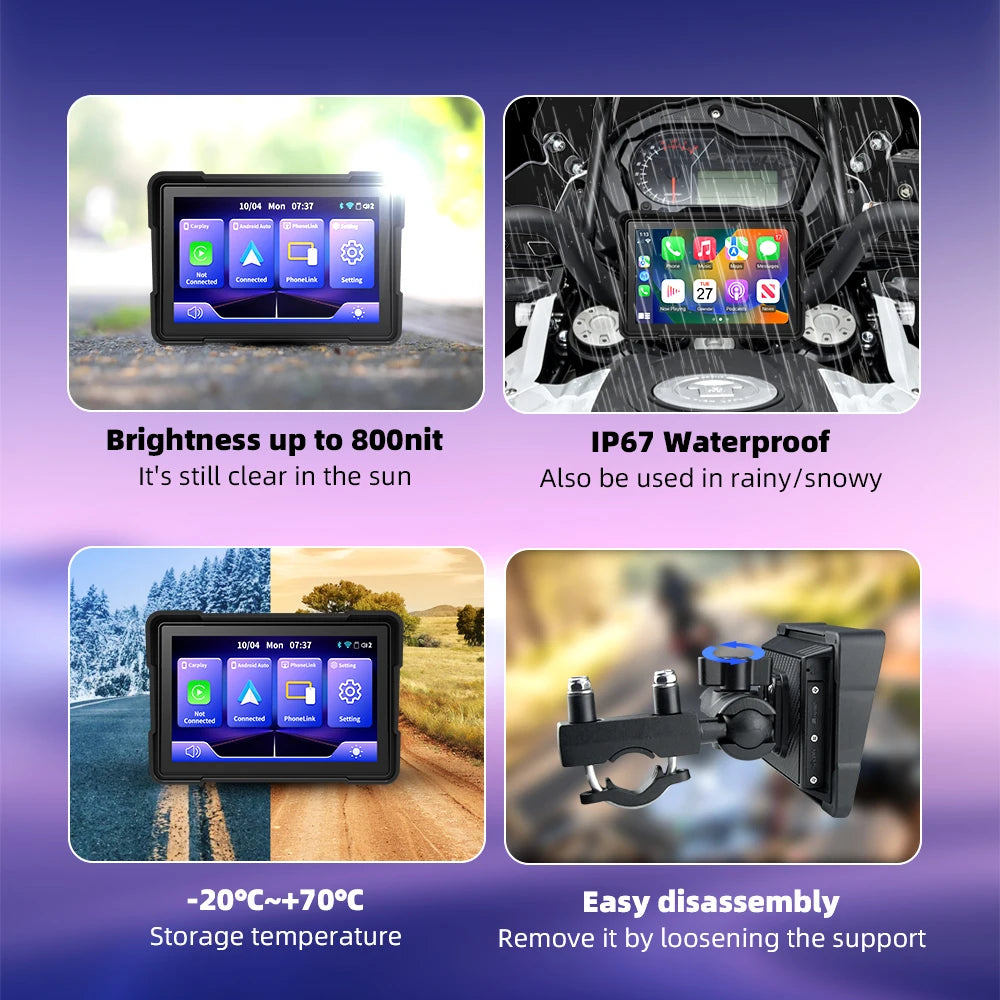 EKIY 5″ Wireless CarPlay & Android Auto GPS Display