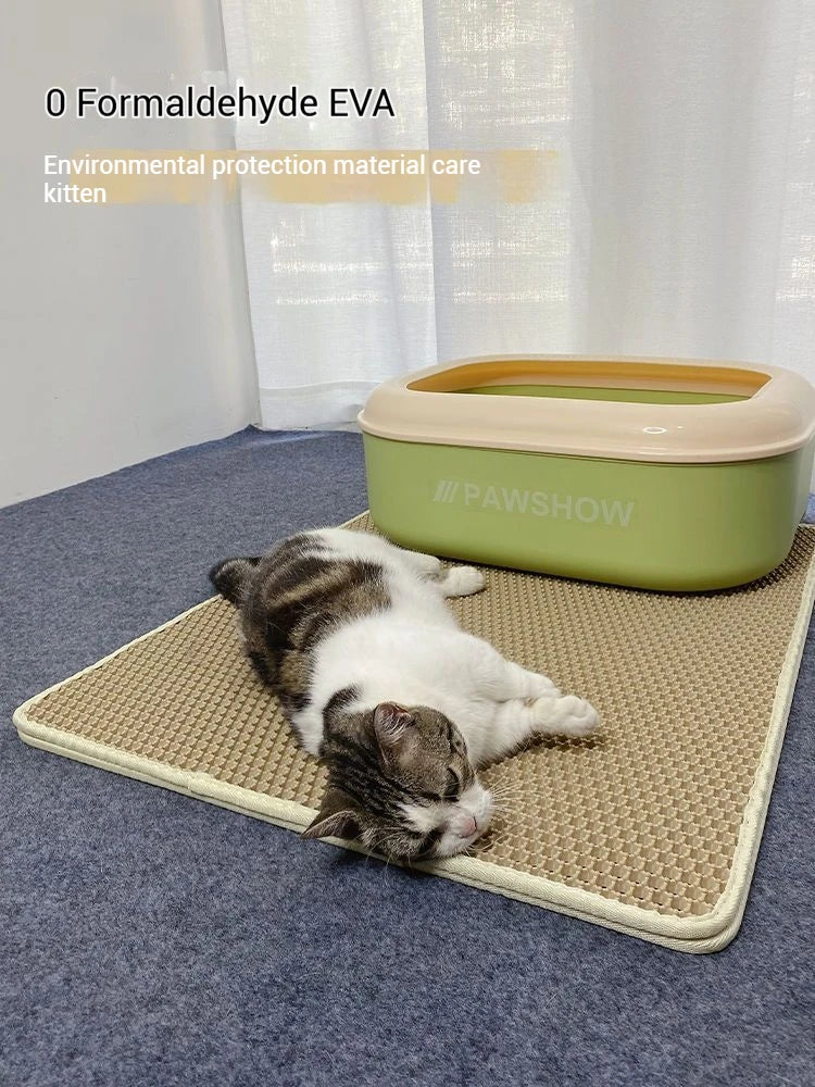 Large Cat Litter Mat – Waterproof & Double Layer for Easy Cleanup!