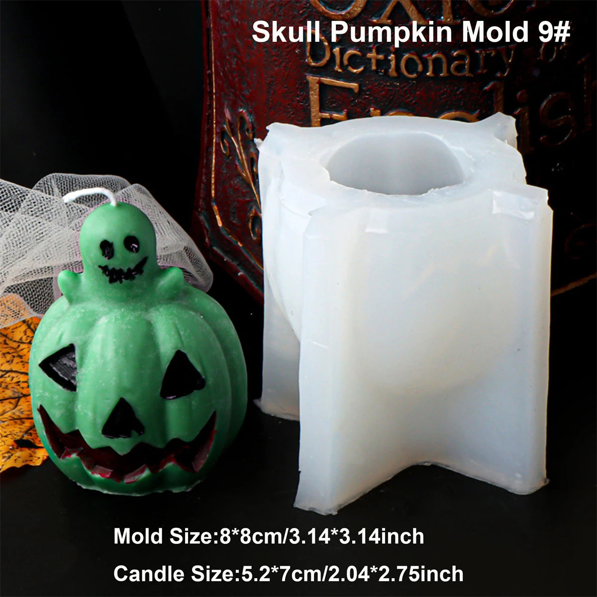 3D Skull & Pumpkin Candle Silicone Mold