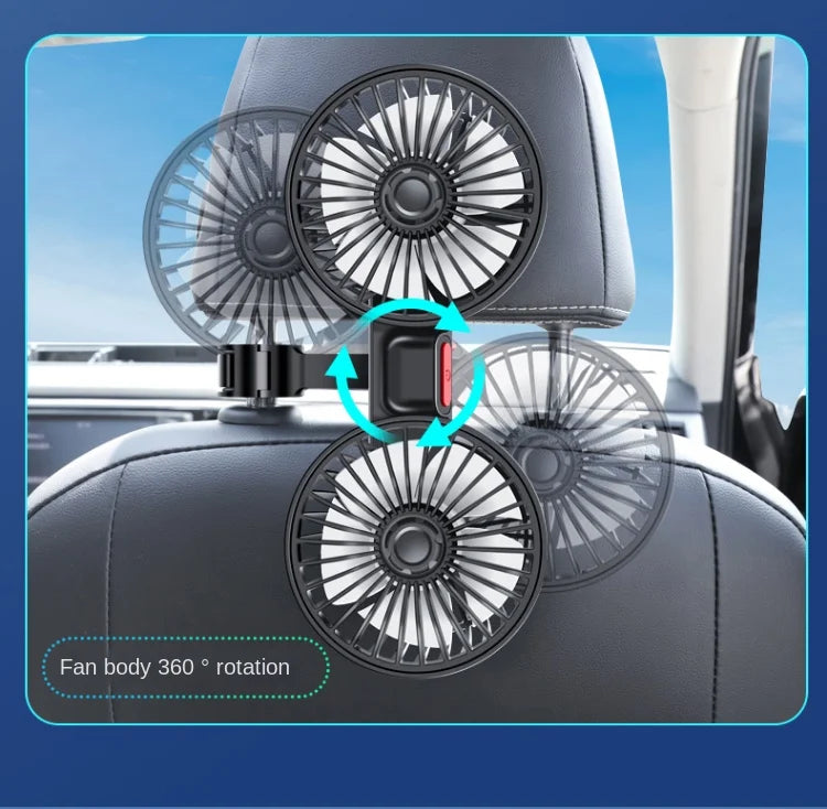 Dual Head Car USB Cooling Fan 3-Speed