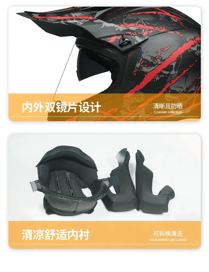 Motorcycle ATV Motocross Off-Road Racing Helmet
