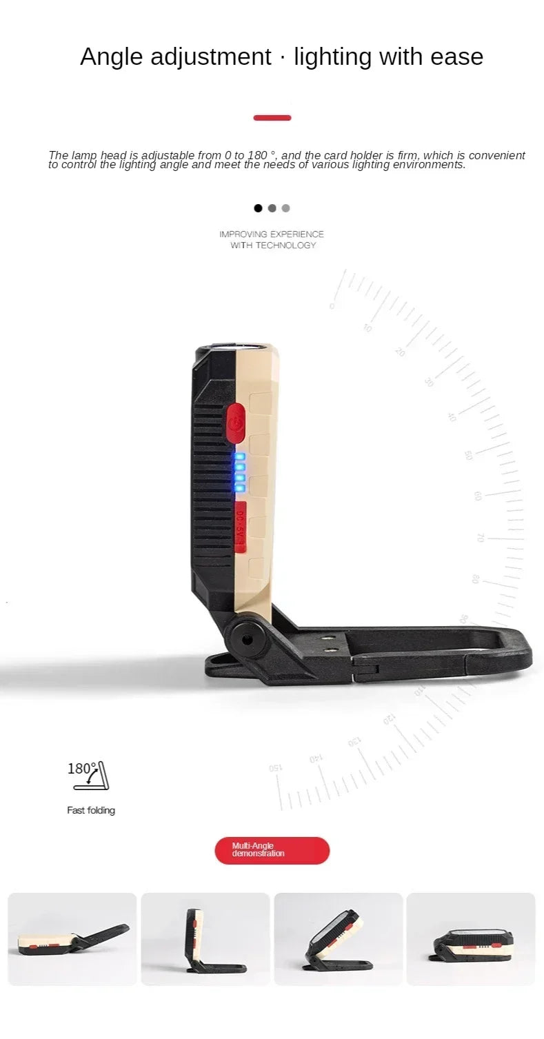 Rechargeable LED Flashlight & Work Light with Power Bank