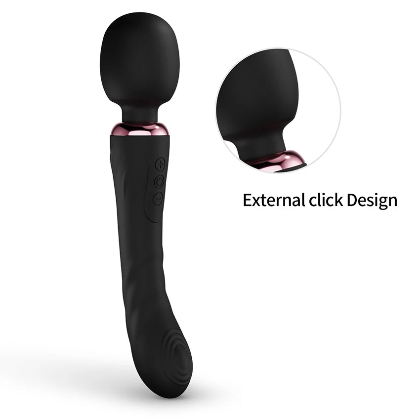 Powerful Dual Motor Silicone Dildo Vibrator Wand