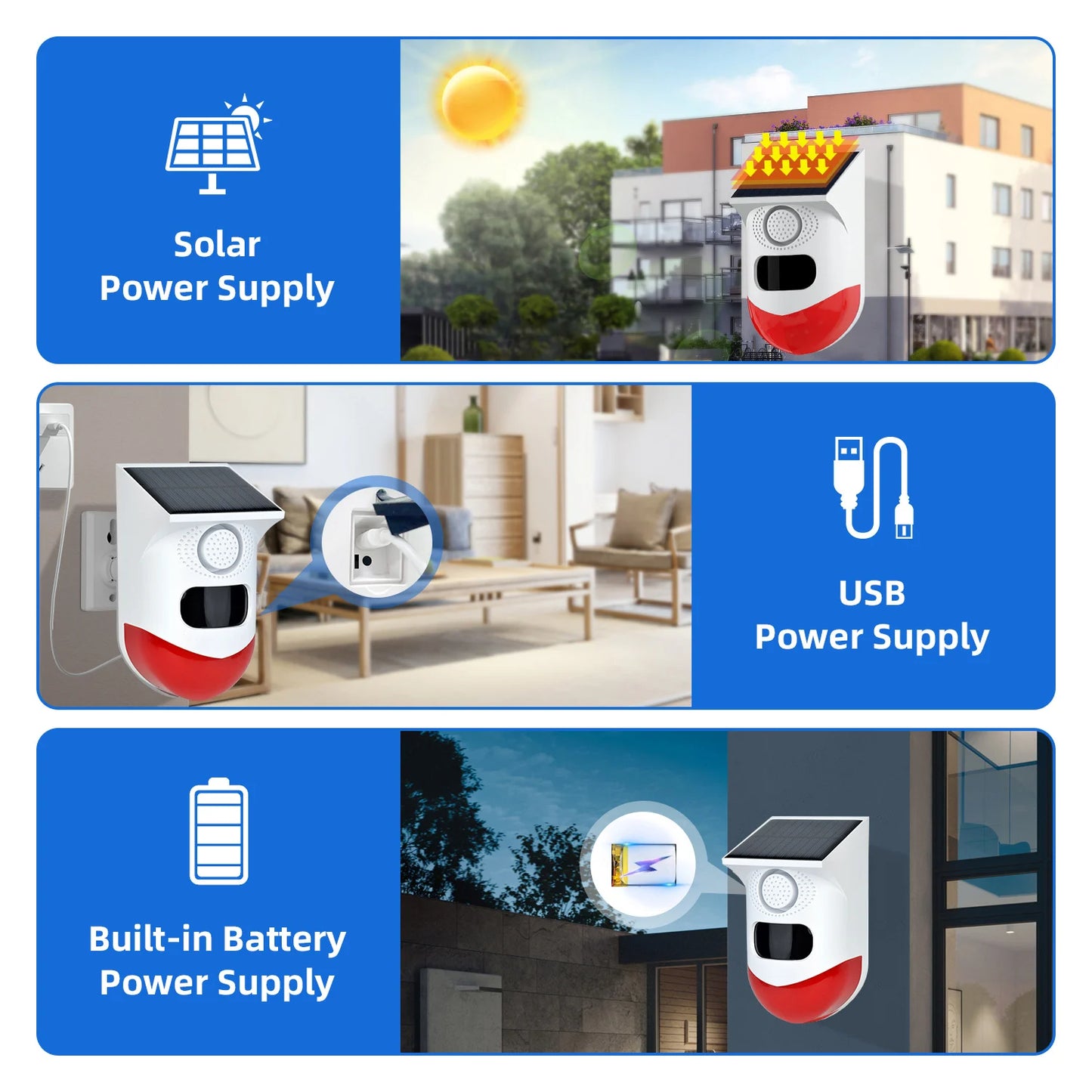 Solar WiFi Outdoor Security Alarm Sensor