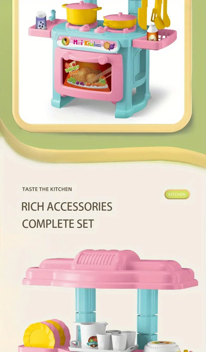Mini Kitchen Playset for Kids Cooking Fun
