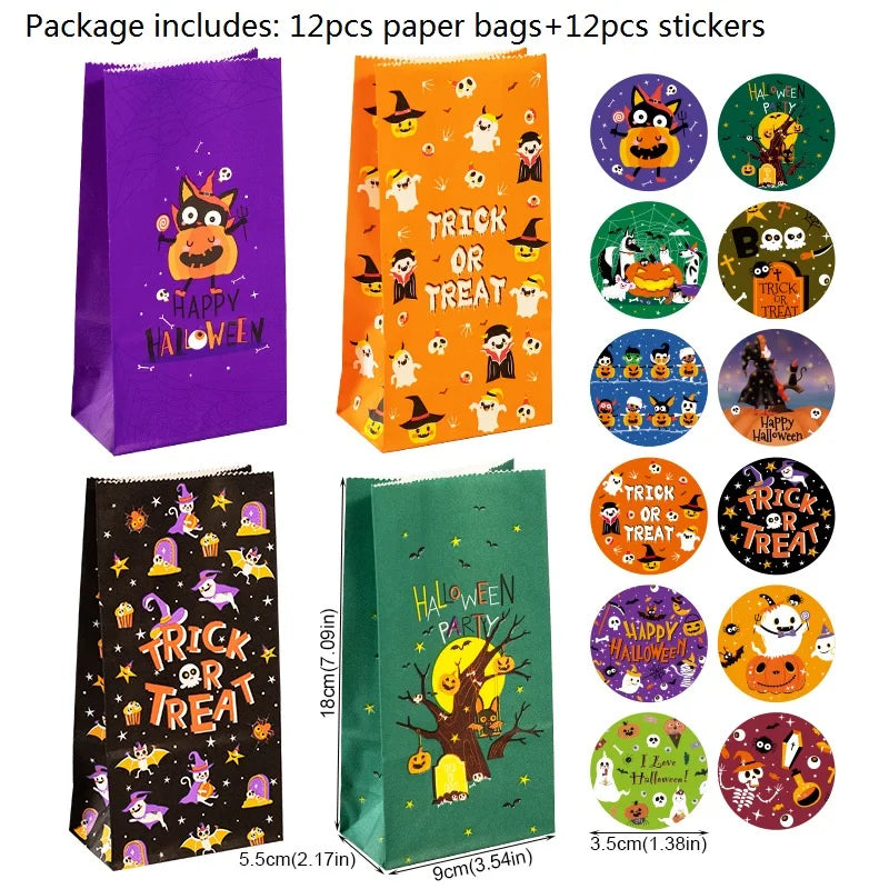 Happy Halloween Cartoon Paper Gift Bags