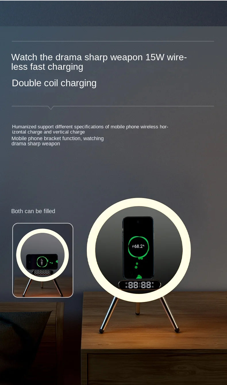 Smart Bluetooth Makeup Mirror with Wireless Charger
