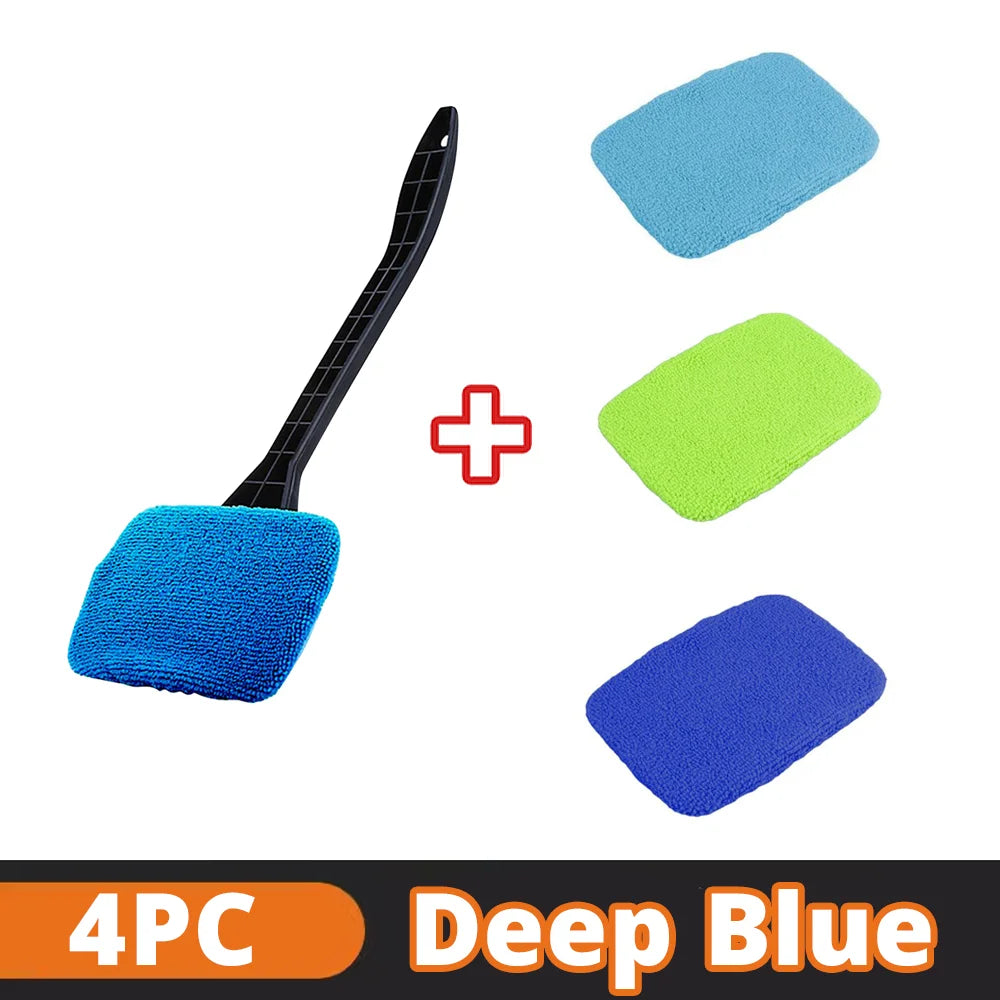 Car Window Cleaner Brush Kit with Microfiber