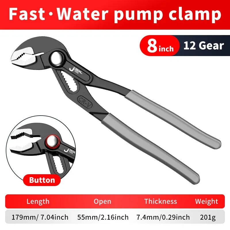 Adjustable Water Pump Pliers – Quick-Release Plumbing Tool