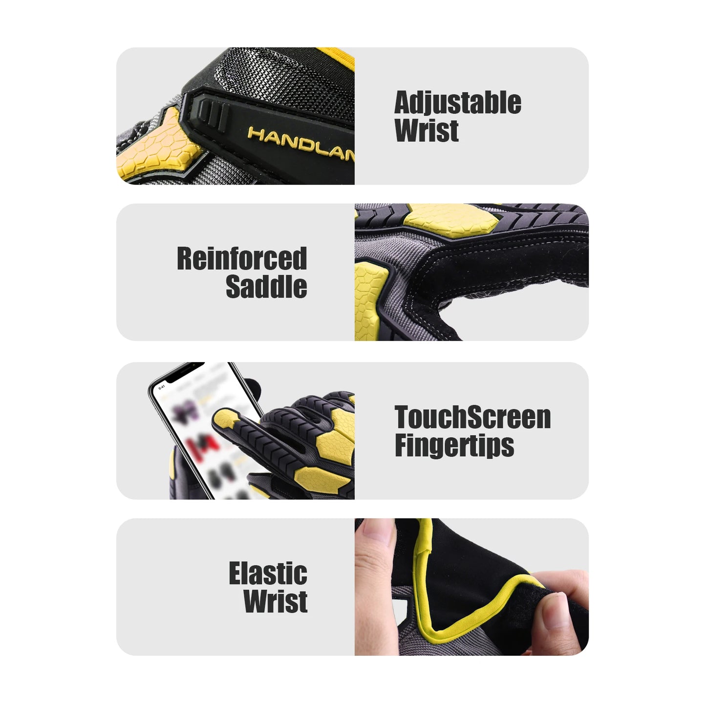 HANDLANDY Heavy Duty Work Gloves – Cut 6 Safety & Impact Protection