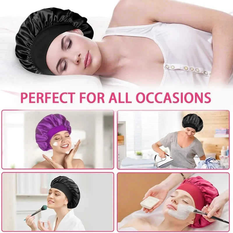 Silk Nightcap for Women with Wide Brim