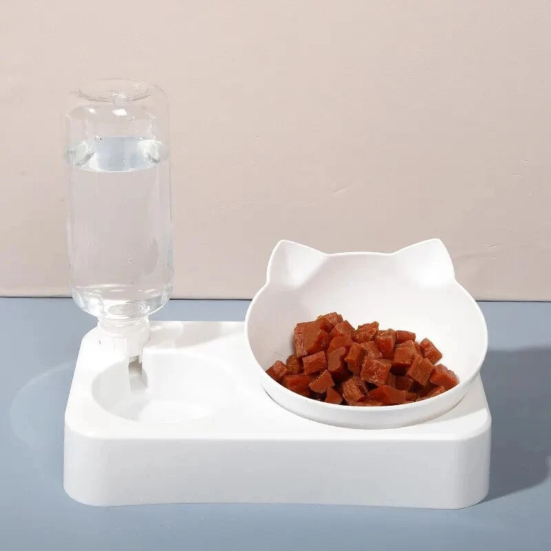 2-in-1 Tilted Pet Bowl & Water Feeder – Eat Smart, Drink Easy!