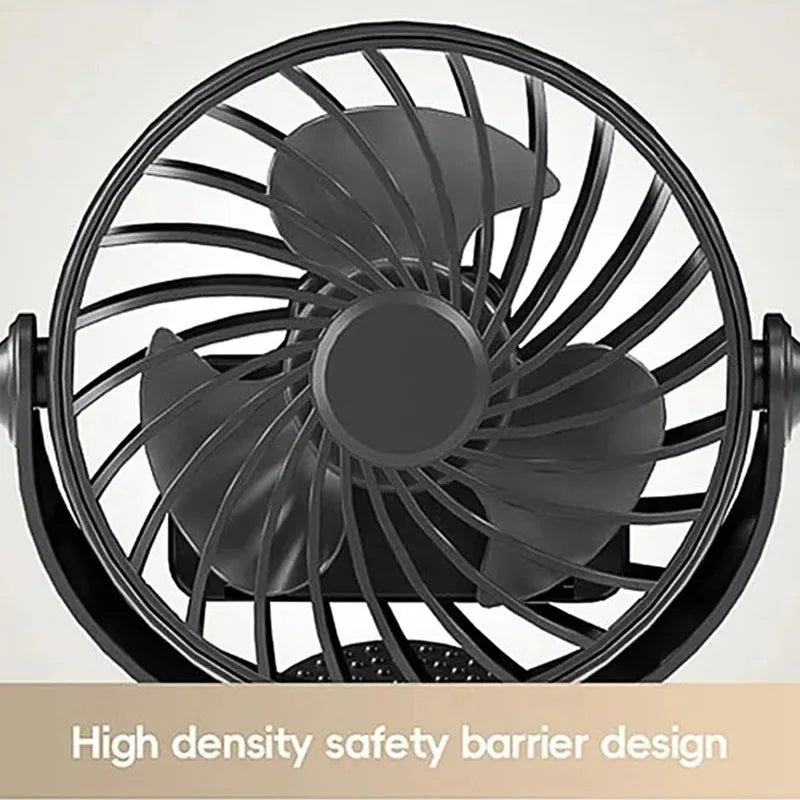 Portable 720° Rotating Clip Fan with Light