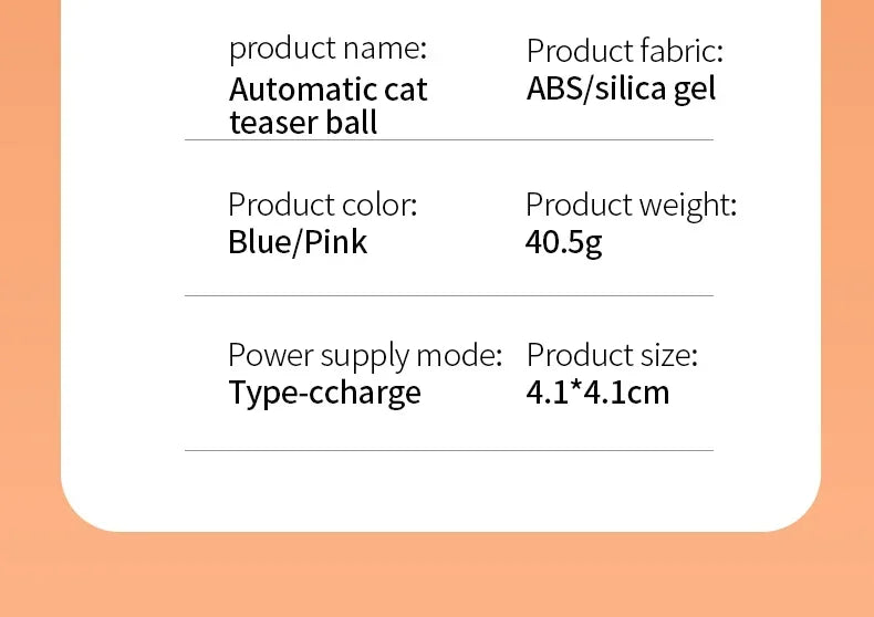 Smart Rolling Cat Toy Ball USB Rechargeable