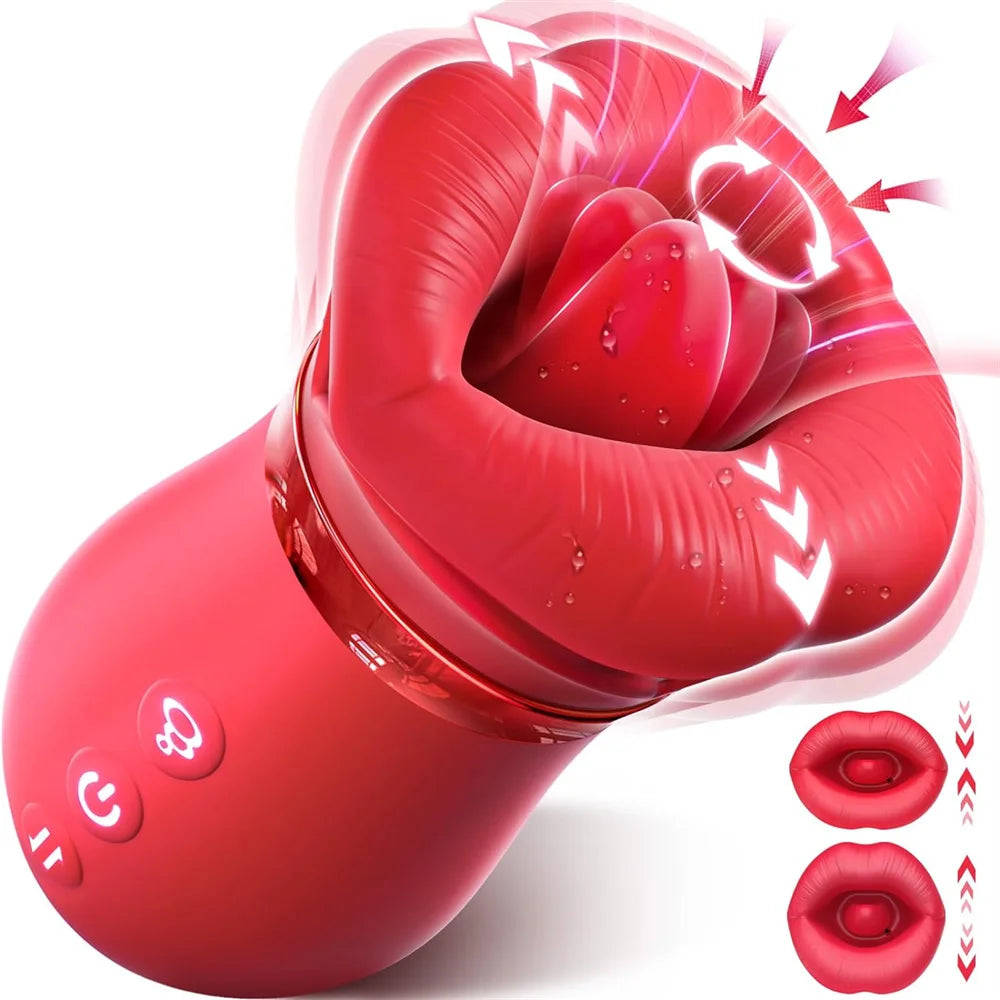 Rose Tongue Licking Clit & Nipple Vibrator