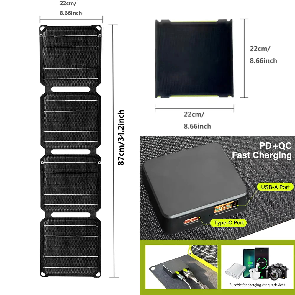 2000W Flexible Portable Solar Panel with USB Charging