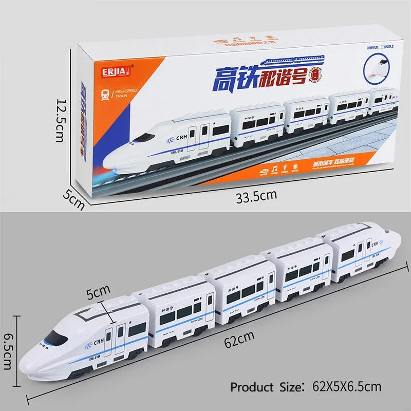 DIY High-Speed Railway Train Toy – Electric Sound & Light