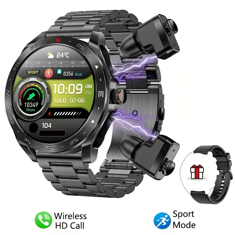 Smartwatch with Built-in TWS Earbuds