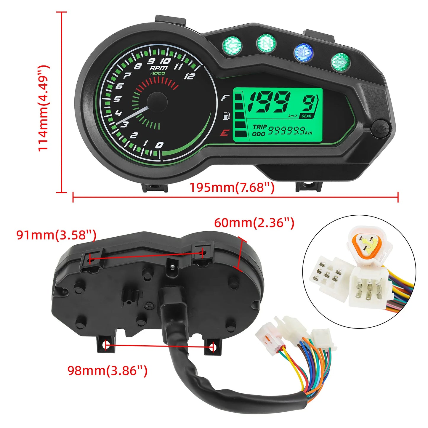 12V Digital Speedometer Odometer for Italika