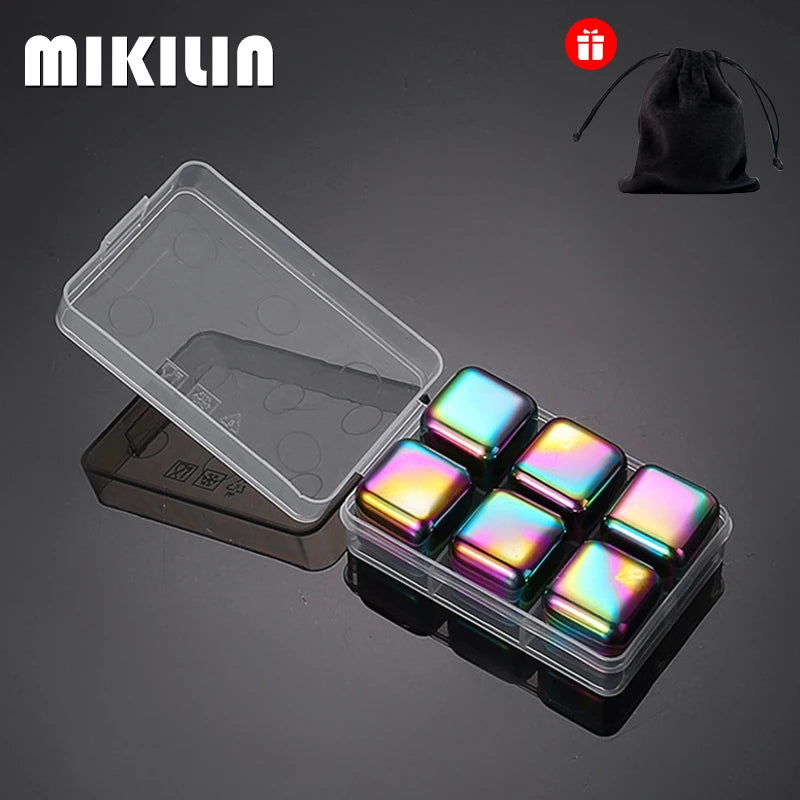 Reusable Stainless Steel Whiskey Ice Cubes Set