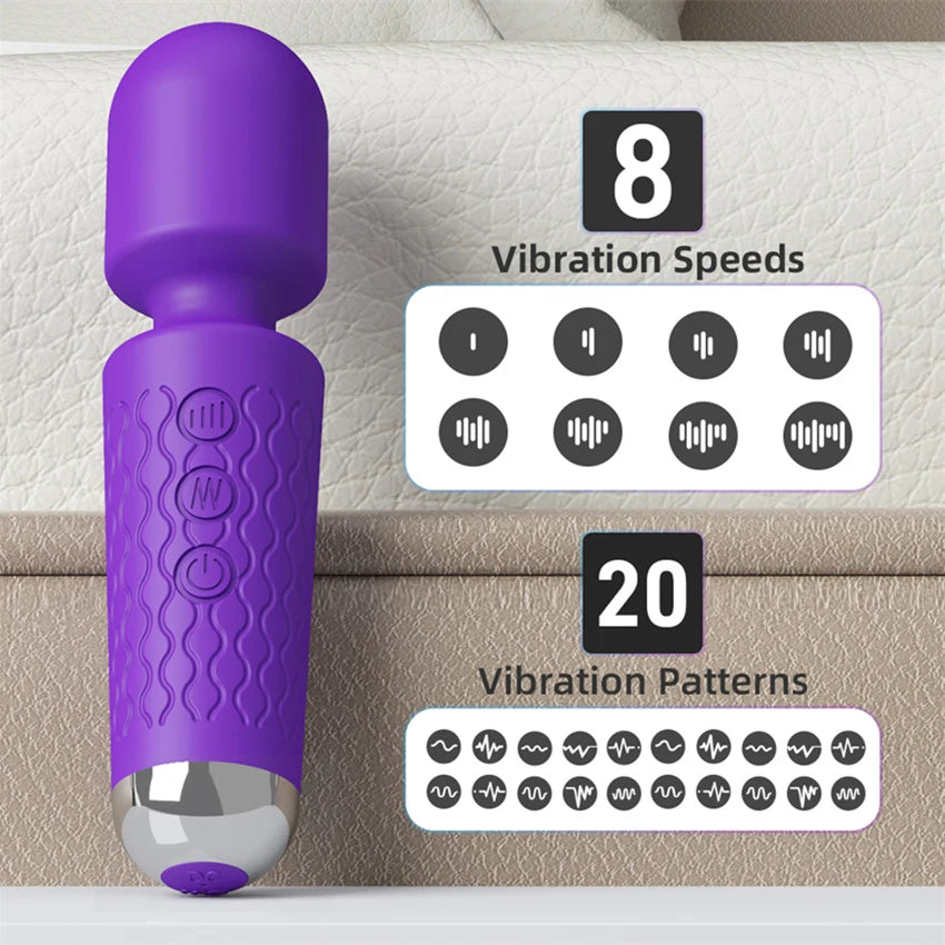 Powerful Dual Motor Silicone Dildo Vibrator Wand