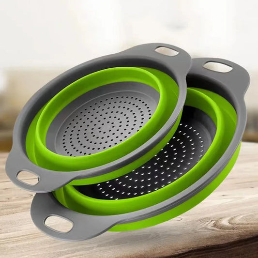 Silicone Collapsible Colander – Space-Saving Fruit & Veggie Strainer!