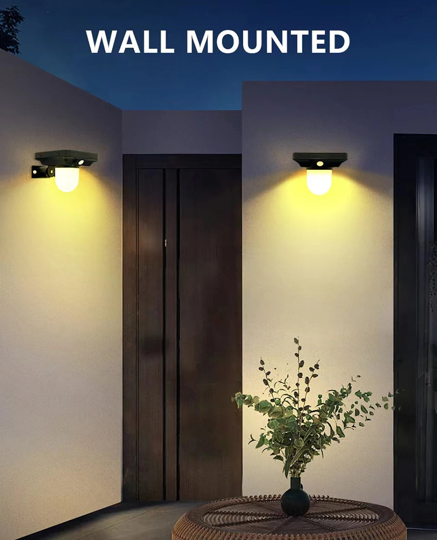 Solar Motion Sensor Wall Light – Waterproof Garden Path Lamp