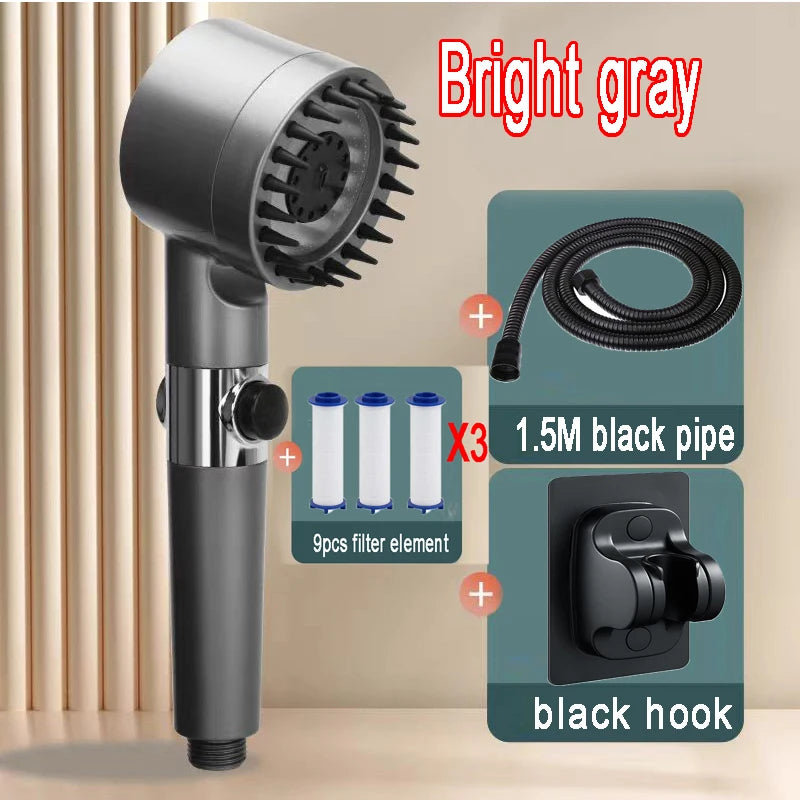 4 Modes Shower High Pressure Massage Shower Head With Filter Element