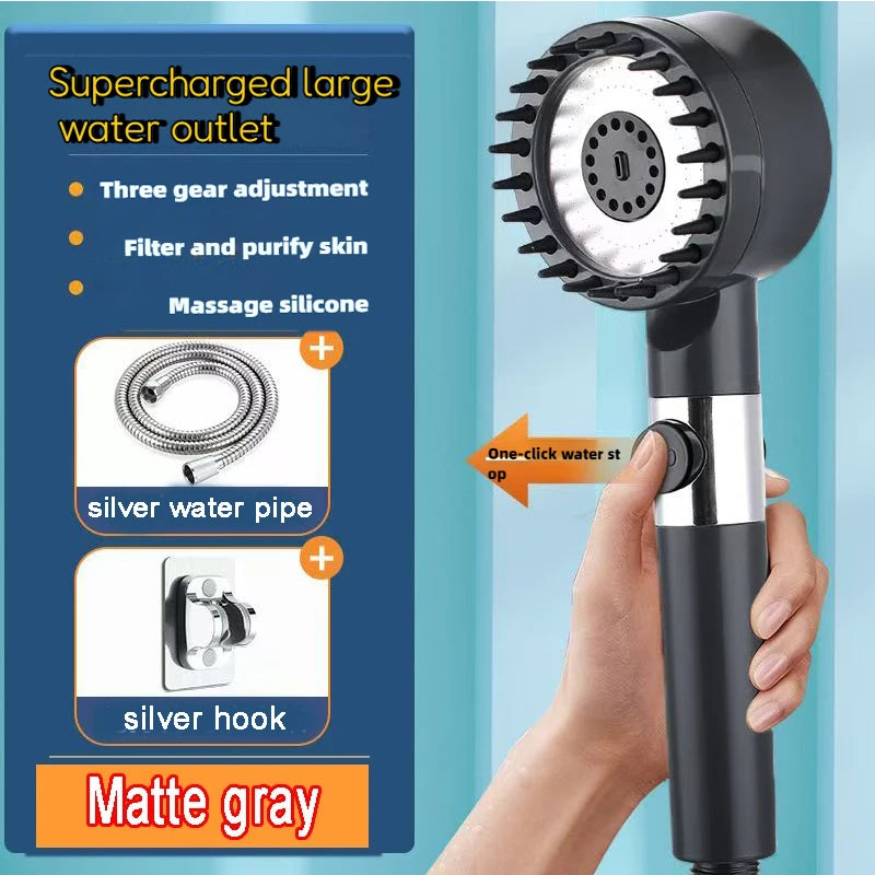 4 Modes Shower High Pressure Massage Shower Head With Filter Element