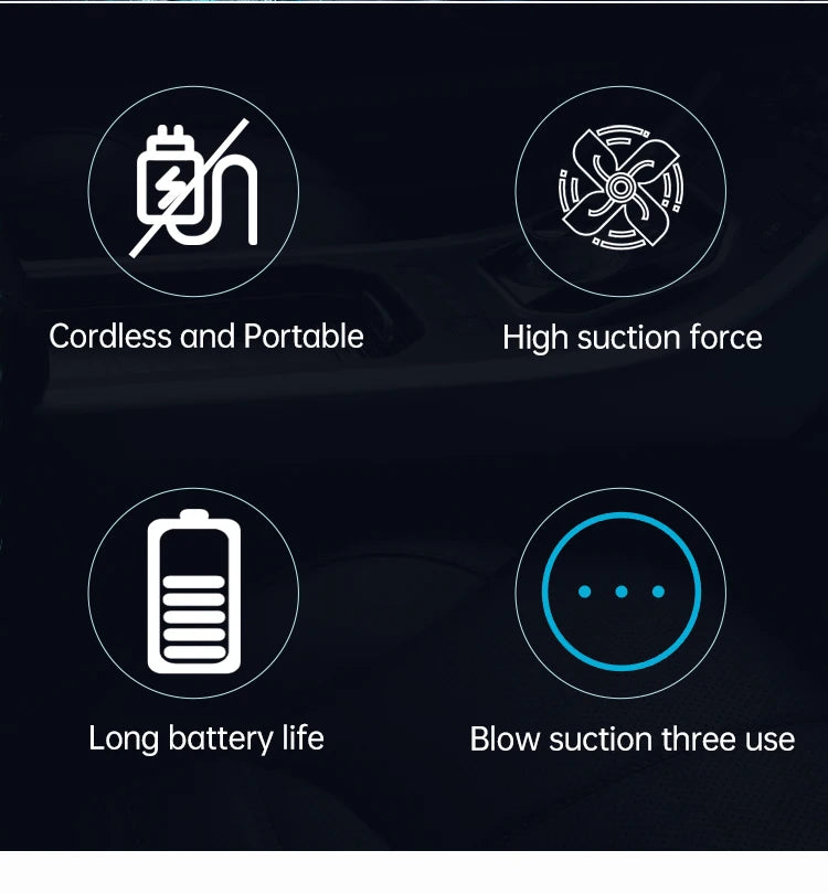 Wireless Mini Car Vacuum Cleaner – Strong Suction