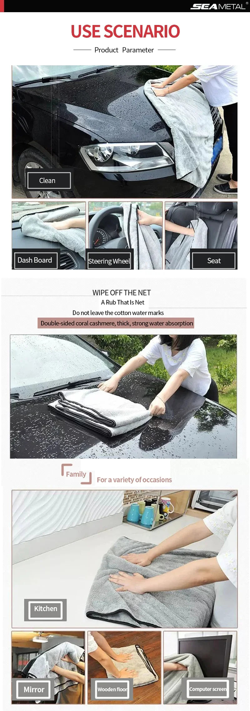 Microfiber Car Wash Towel Fast Drying Cloth
