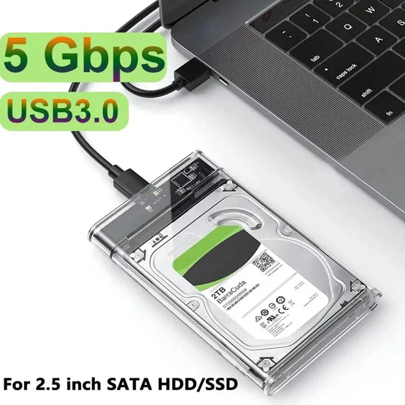 2.5" HDD/SSD Enclosure – USB 3.0 Transparent Case