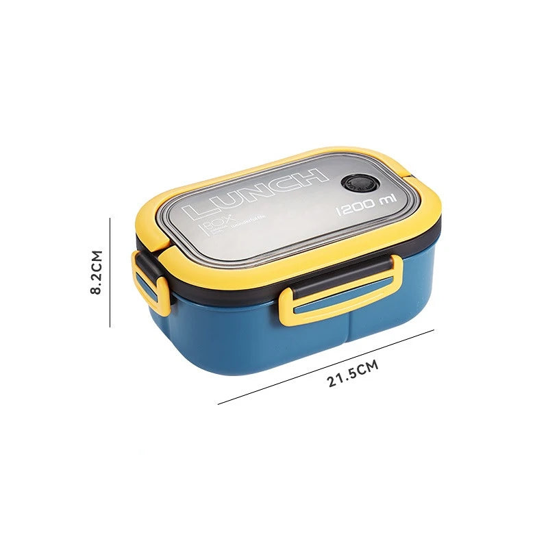 1200ML 2-Layer Bento Lunch Box with Spoon & Fork