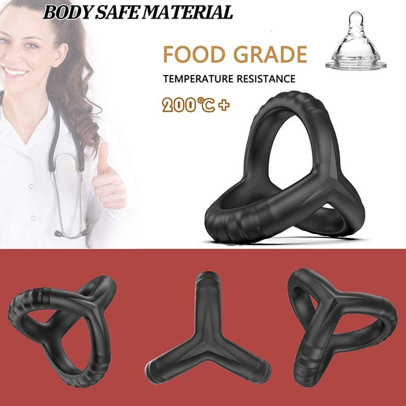 Black Silicone Cock Ring for Men