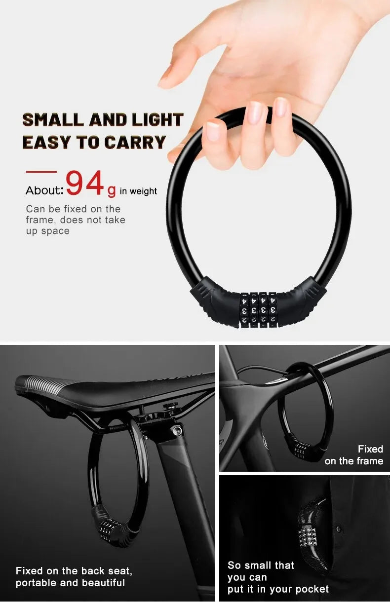 Portable 4-Digit Code Lock for Bike & Motorcycle