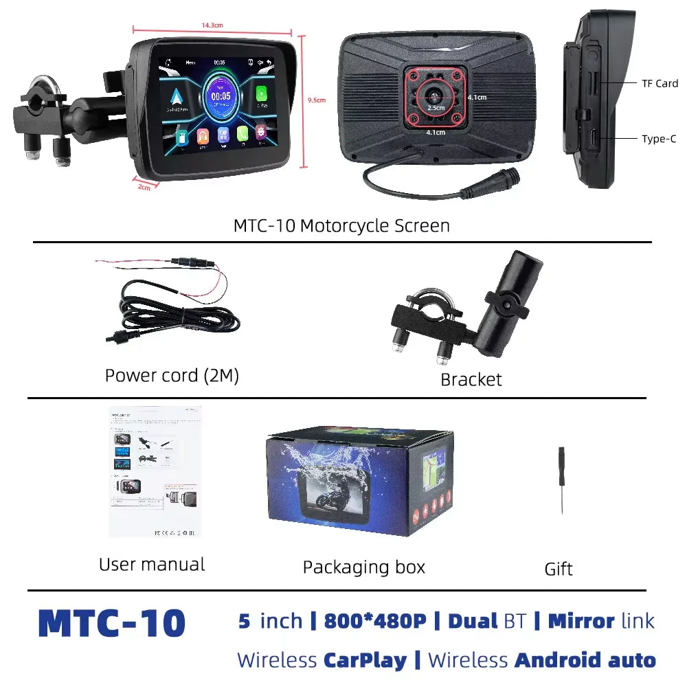 EKIY 5″ Wireless CarPlay & Android Auto GPS Display