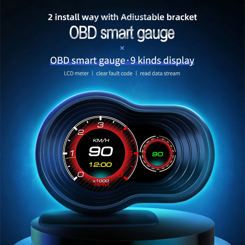 OBD2 HUD Digital Speedometer Display F9