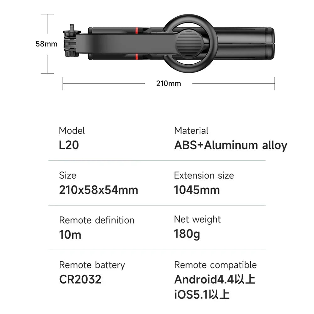 Magnetic Mini Selfie Stick Tripod – Pocket-Sized, Pro-Level Shots!