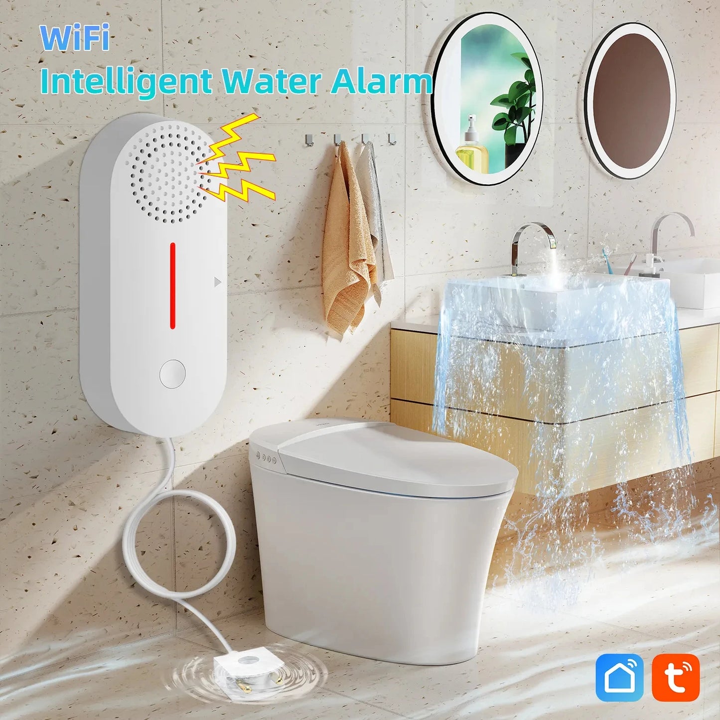 WiFi Smart Water Leak Sensor with Siren