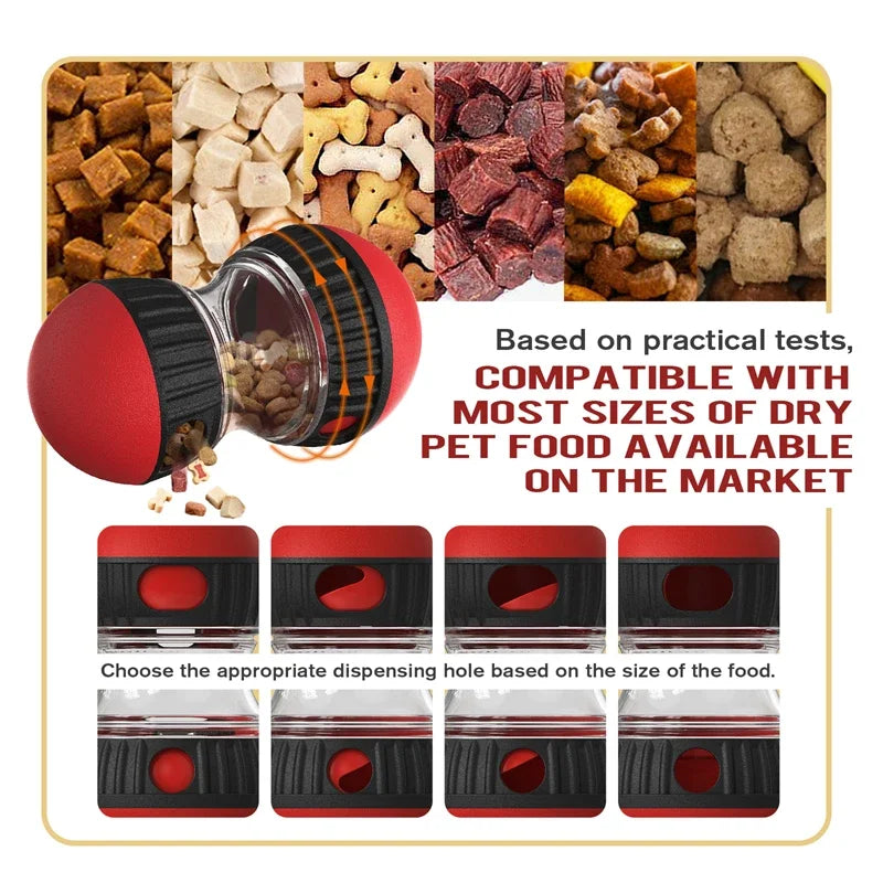 Interactive Dog Toy – Rolling Ball with Leaky Food Track for Mental Stimulation!