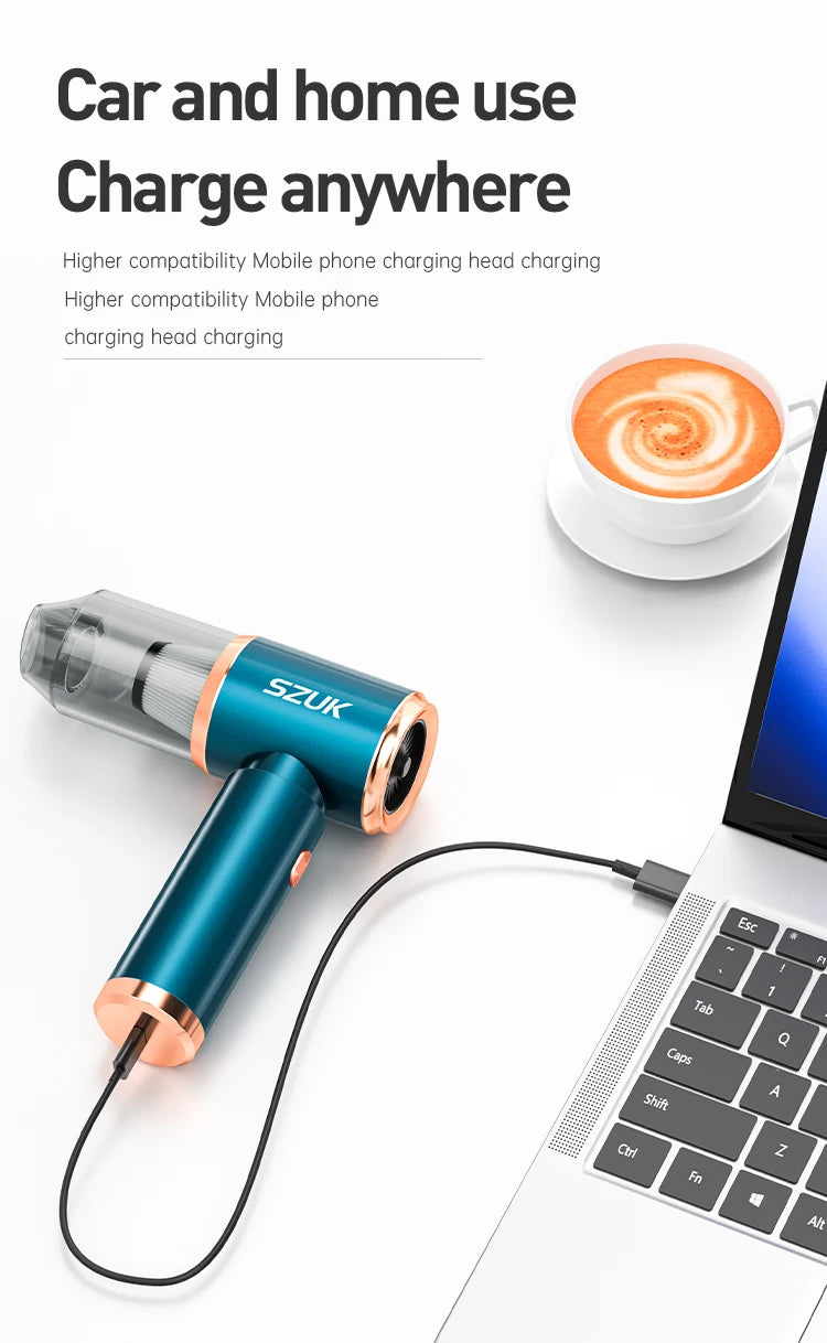 Wireless Mini Car Vacuum Cleaner – Strong Suction